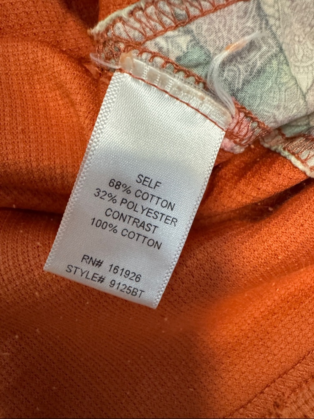 BlueVelvet NWT Orange Waffle Patchwork KAFTAN SLEEVES POCKETS Tunic Top - Picture 5 of 7
